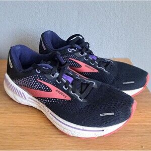 Brooks Adrenaline GTS 22 Womens 8.5 40 Medium Running Shoe Sneaker Black Purple
